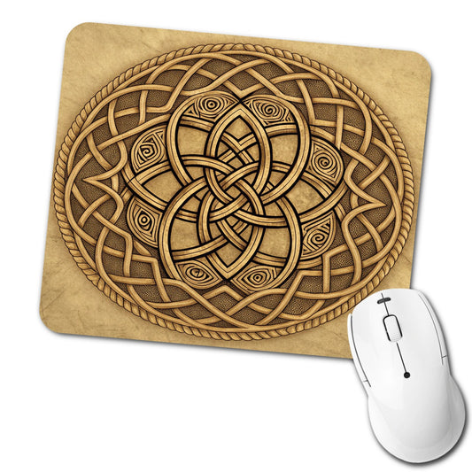 Irish Celtic Knot Mandala Low Profile Mouse Pad Mat