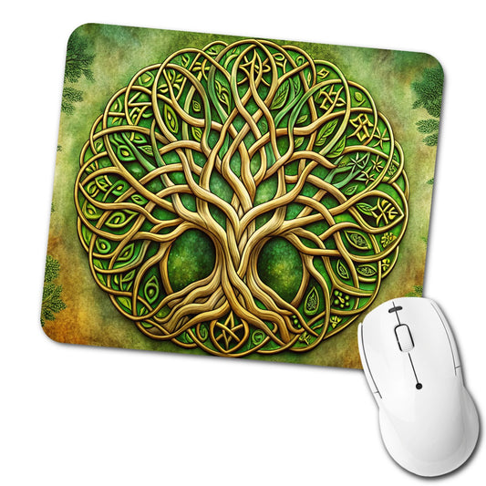 Irish Celtic Tree of Life Emblem Low Profile Mouse Pad Mat