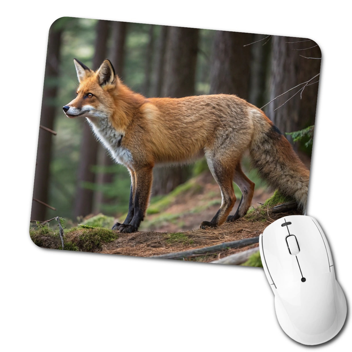 Japanese Fox Forest Low Profile Mouse Pad Mat