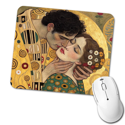 Klimt The Kiss Inspired Low Profile Mouse Pad Mat