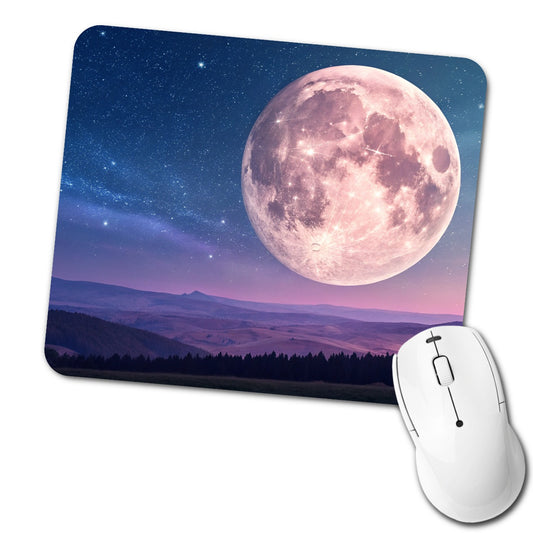 Pastel Moon At Night Low Profile Mouse Pad Mat
