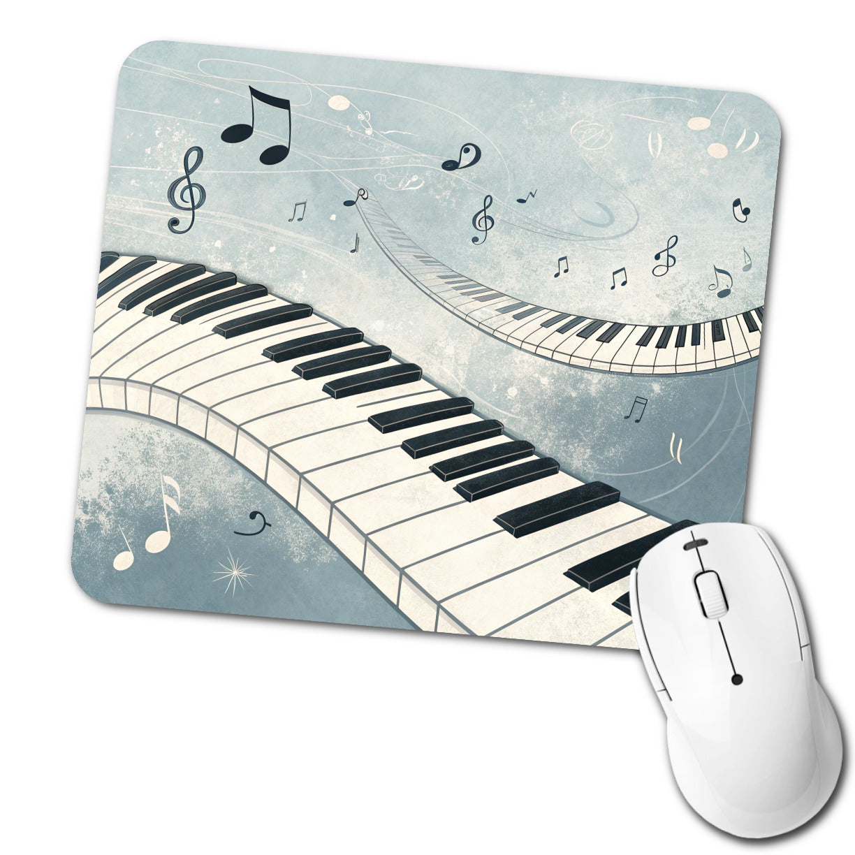 Piano Music Flowing Keys Low Profile Mouse Pad Mat