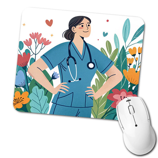 RN LVN Wildflower Nurse Low Profile Mouse Pad Mat