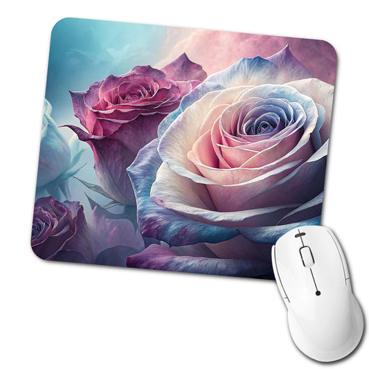Roses Flowers Blooms Low Profile Mouse Pad Mat