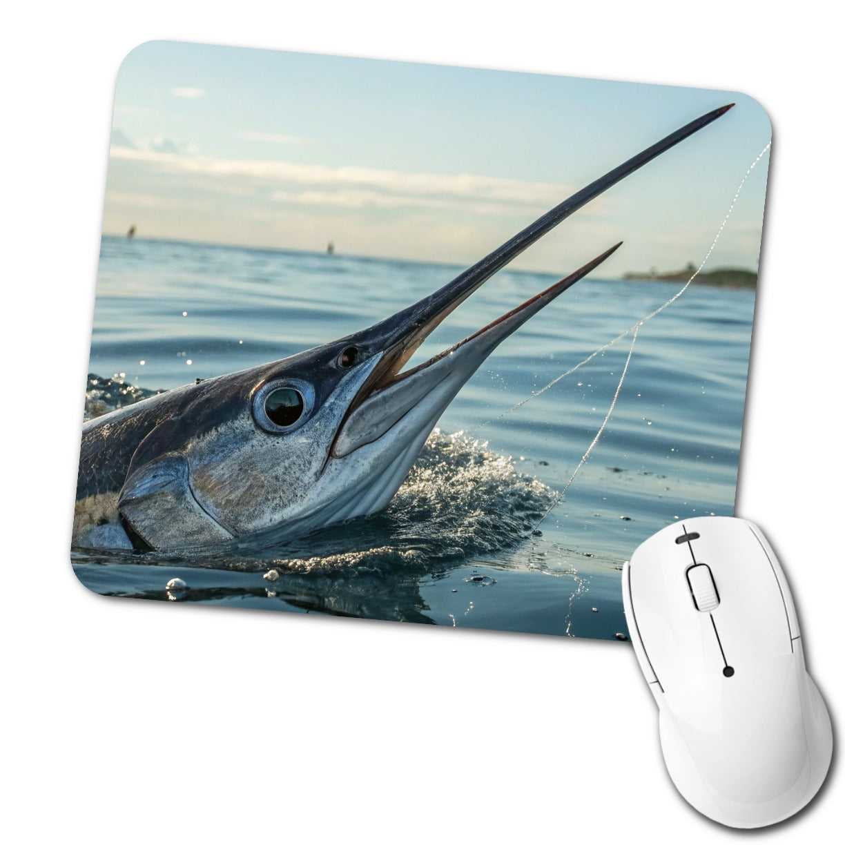 Swordfish Surface Fishing Low Profile Mouse Pad Mat
