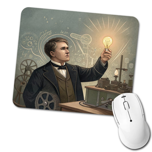 Thomas Edison Historic Inventor Low Profile Mouse Pad Mat