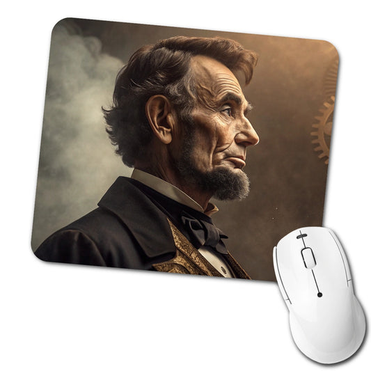 Victorian Steampunk Lincoln Portrait Low Profile Mouse Pad Mat