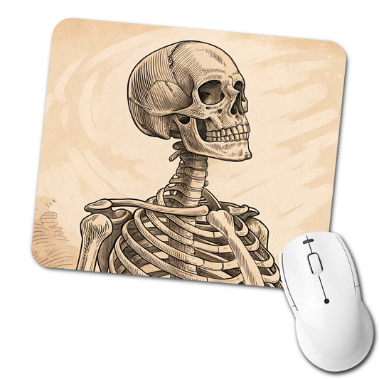 Vintage Skeleton Illustration Low Profile Mouse Pad Mat