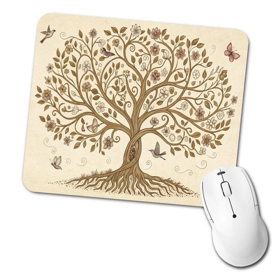 Vintage Tree Of Life Low Profile Mouse Pad Mat