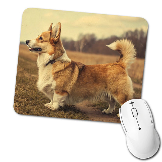 Vintage Welsh Corgi Dog Low Profile Mouse Pad Mat