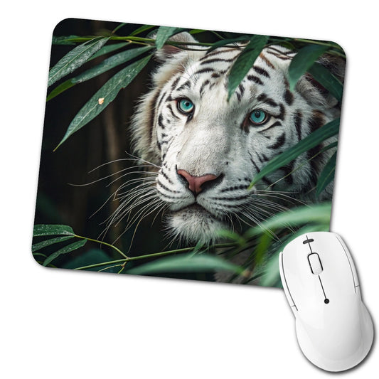 White Tiger Jungle Watch Low Profile Mouse Pad Mat