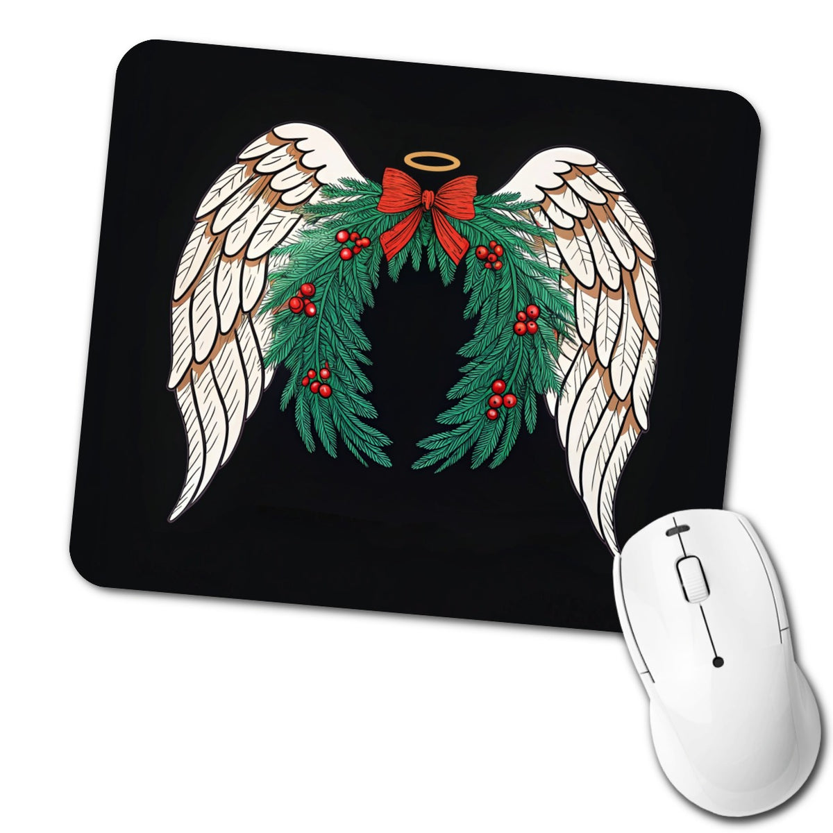 Angel Wings Christmas Low Profile Mouse Pad Mat