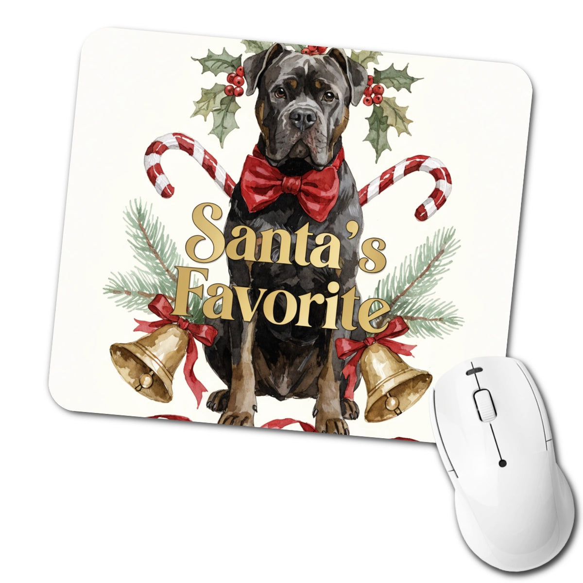 Cane Corso Dog Christmas Santa's Favorite Low Profile Mouse Pad Mat