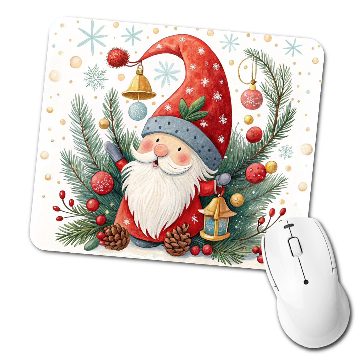 Christmas Gnome Colorful Low Profile Mouse Pad Mat