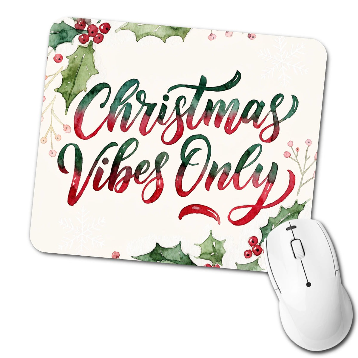Christmas Vibes Only Script Low Profile Mouse Pad Mat
