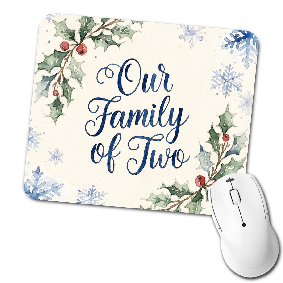 Family Of Two Christmas Low Profile Mouse Pad Mat