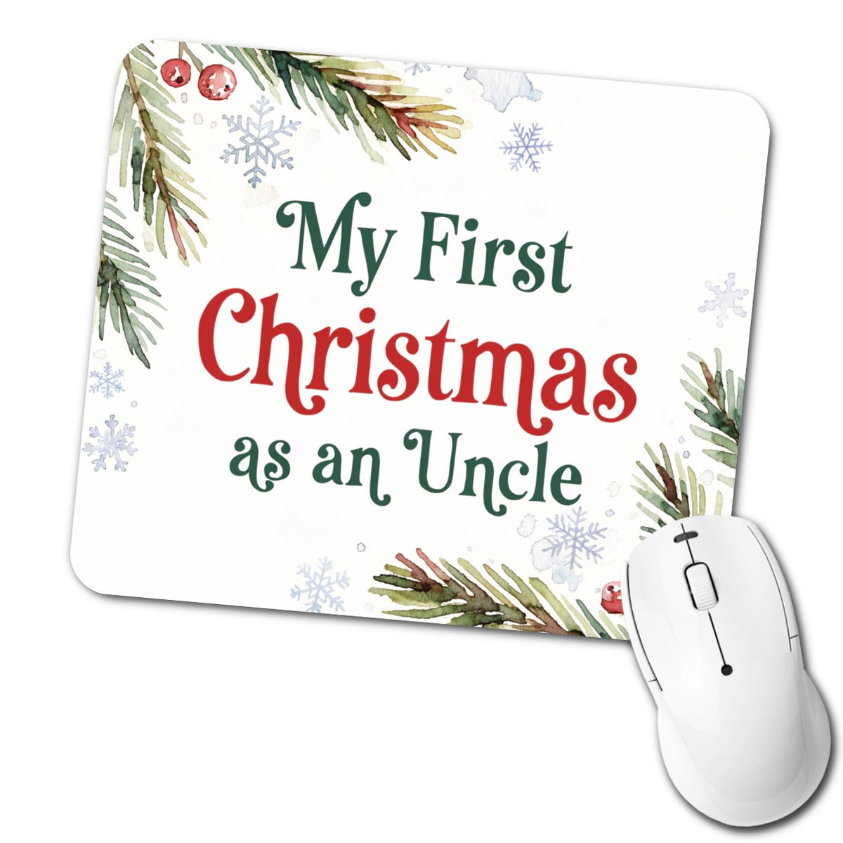 First Christmas As An Uncle Low Profile Mouse Pad Mat