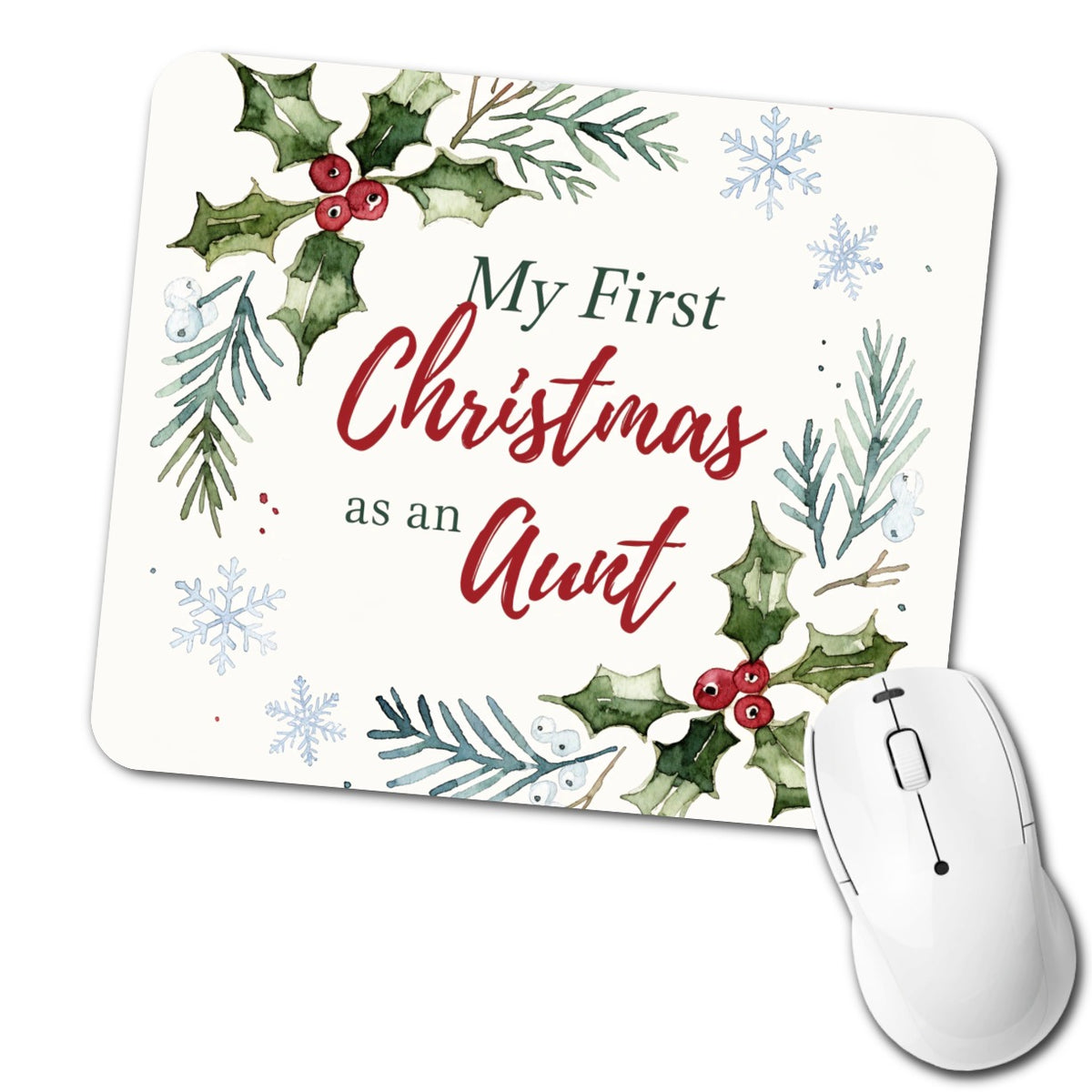 First Christmas As Aunt Script Low Profile Mouse Pad Mat