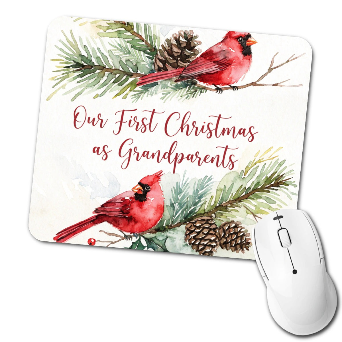 First Christmas As Grandparents Script Low Profile Mouse Pad Mat