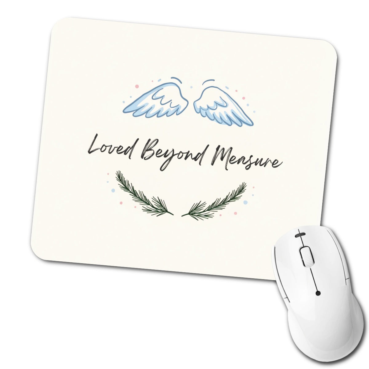 Loved Beyond Measure Christmas Angel Simple Low Profile Mouse Pad Mat