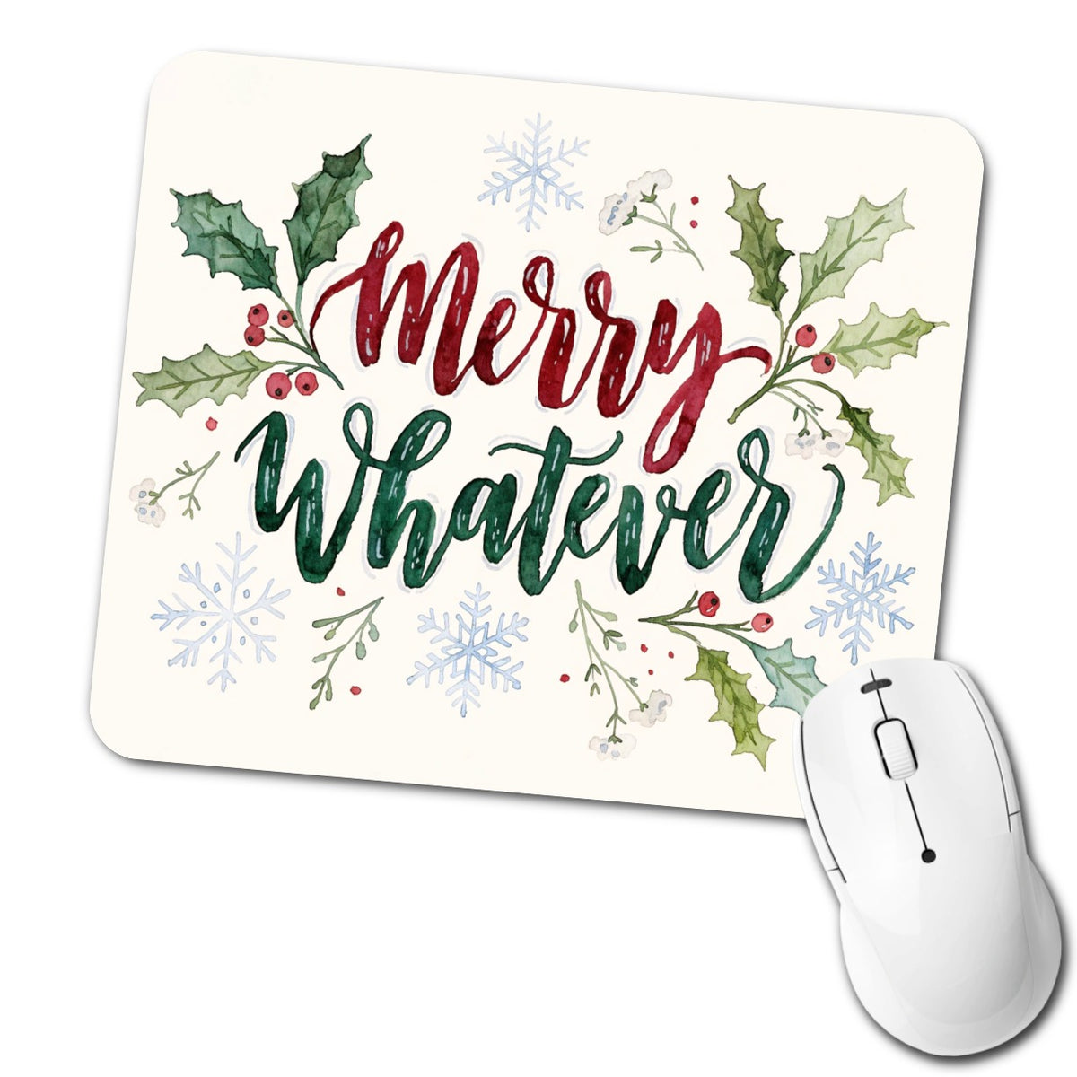 Merry Whatever Christmas Funny Low Profile Mouse Pad Mat