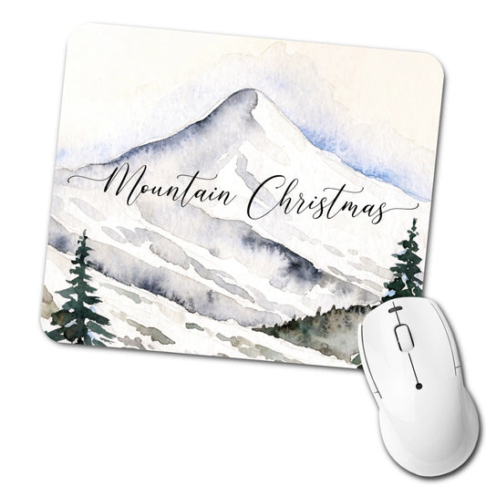Mountain Christmas Simple Low Profile Mouse Pad Mat