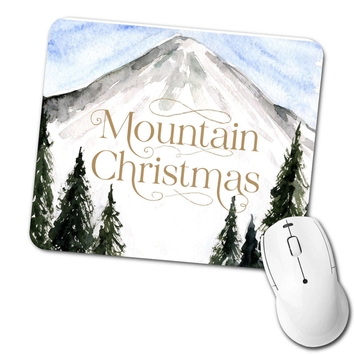 Mountain Christmas Low Profile Mouse Pad Mat