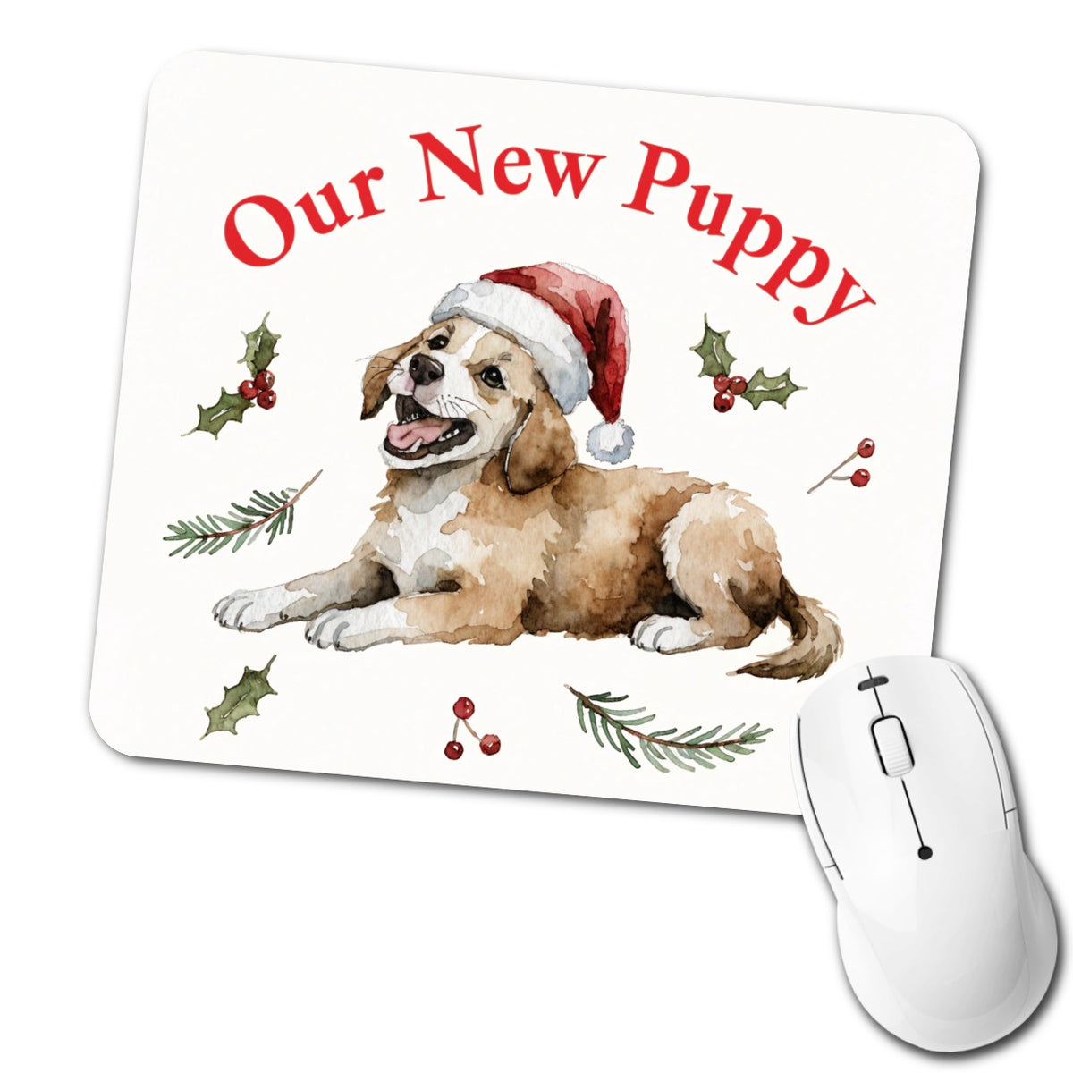 New Puppy Christmas Low Profile Mouse Pad Mat