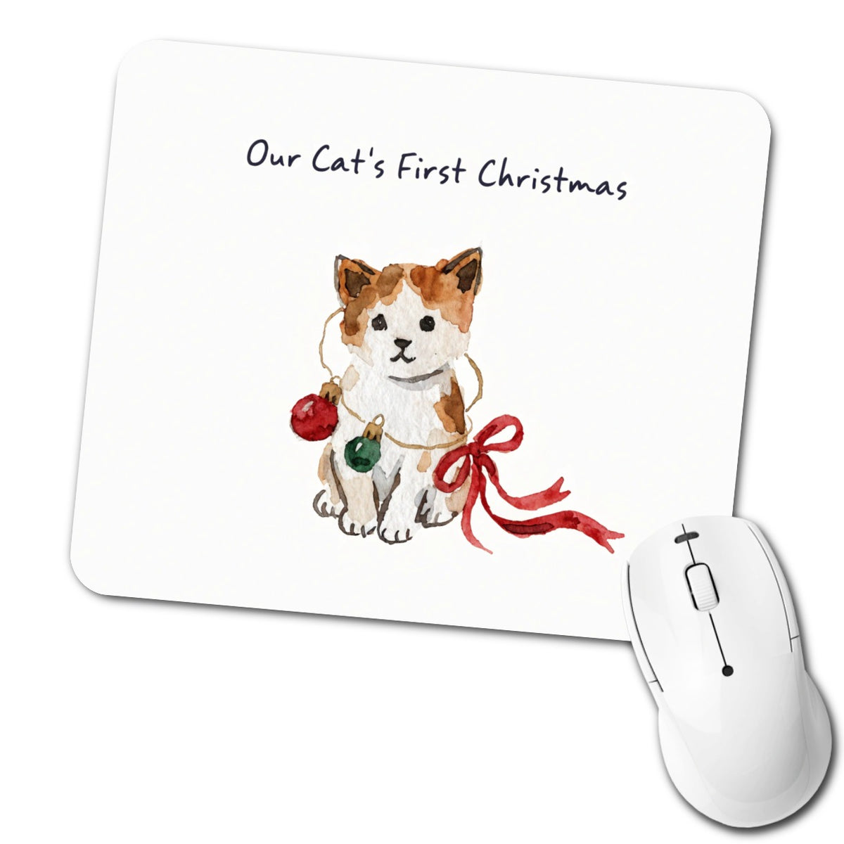 Our Cat's First Christmas Low Profile Mouse Pad Mat