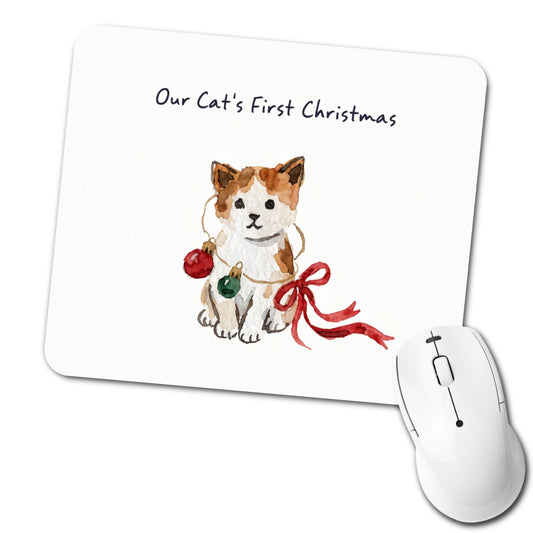 Our Cat's First Christmas Low Profile Mouse Pad Mat