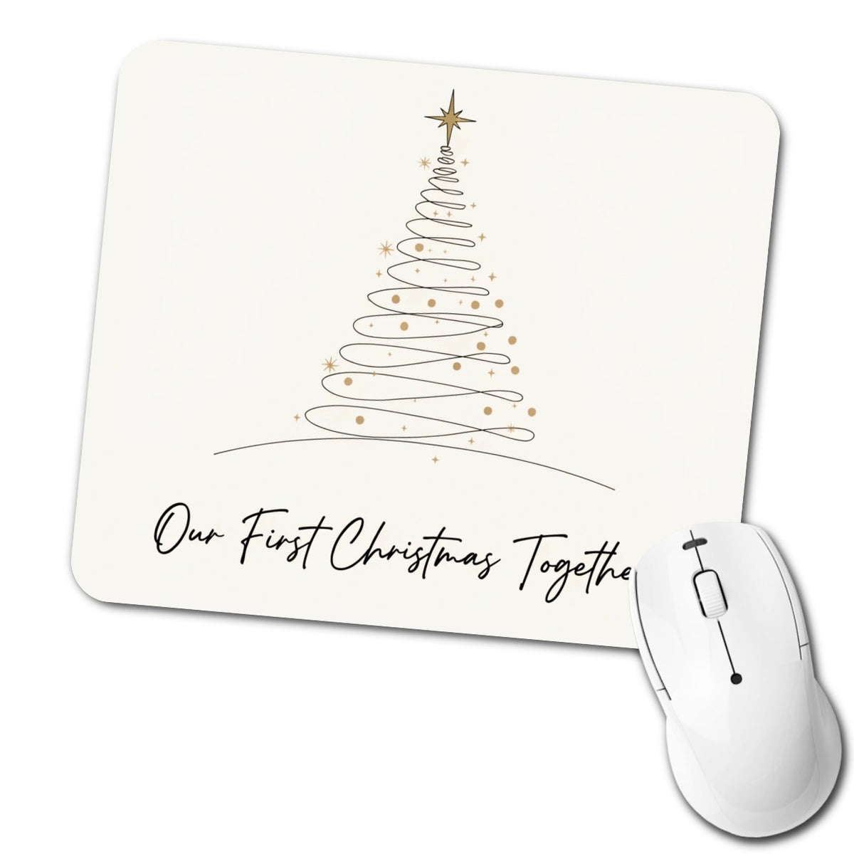 Our First Christmas Together Simple Low Profile Mouse Pad Mat