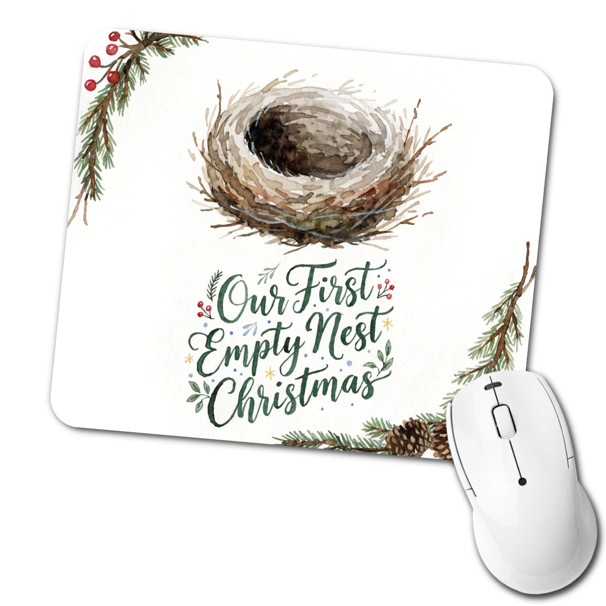 Our First Empty Nest Christmas Low Profile Mouse Pad Mat