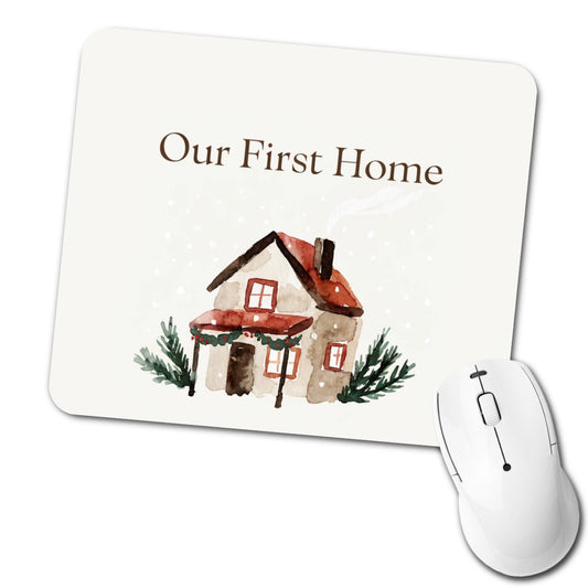 Our First Home Christmas Simple Low Profile Mouse Pad Mat