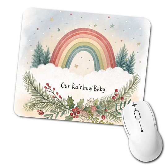 Our Rainbow Baby Christmas Elegant Low Profile Mouse Pad Mat