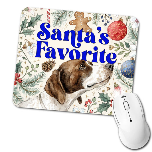 Pointer Dog Christmas Santa's Favorite Low Profile Mouse Pad Mat