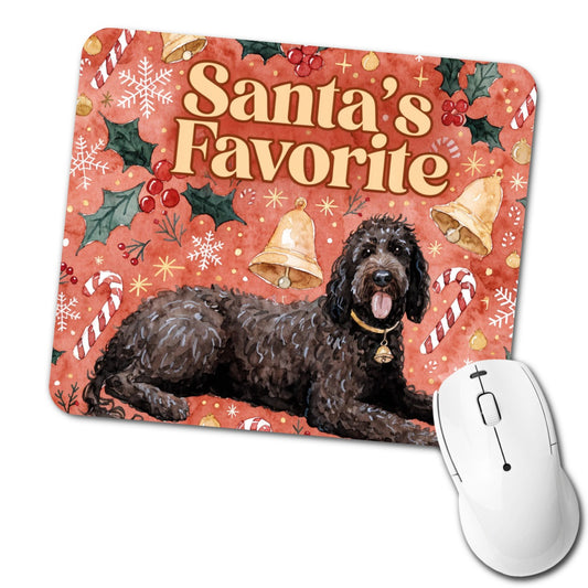 Portuguese Water Dog Christmas Santa's Favorite Low Profile Mouse Pad Mat