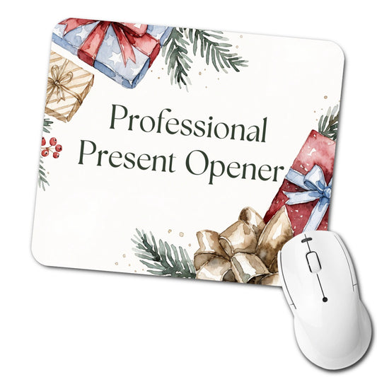 Professional Present Opener Christmas Low Profile Mouse Pad Mat