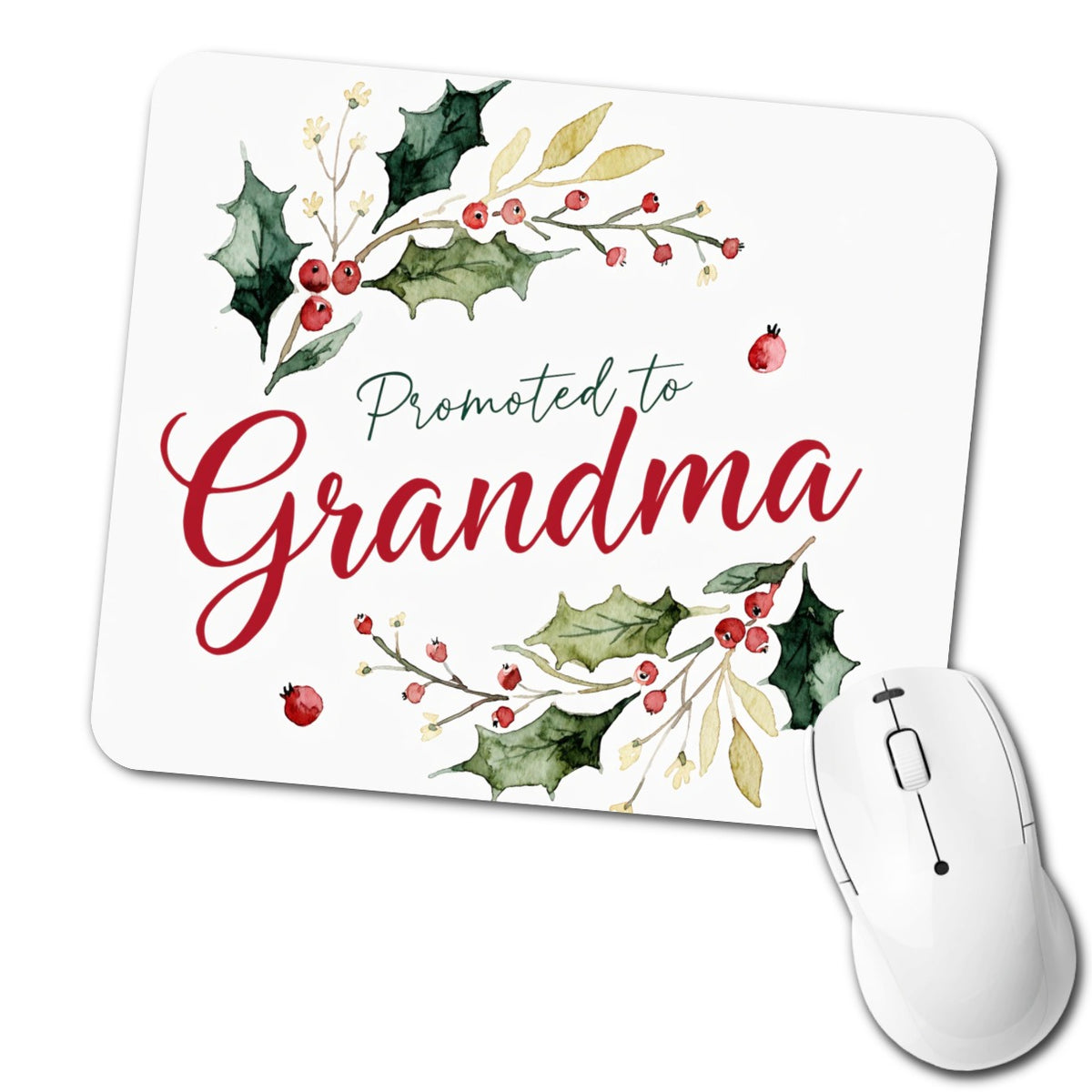 Promoted To Grandma Christmas Low Profile Mouse Pad Mat