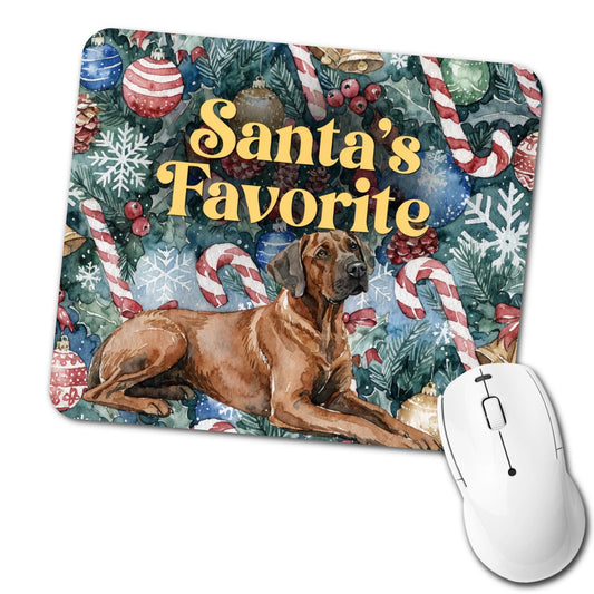 Rhodesian Ridgeback Dog Christmas Santa's Favorite Low Profile Mouse Pad Mat