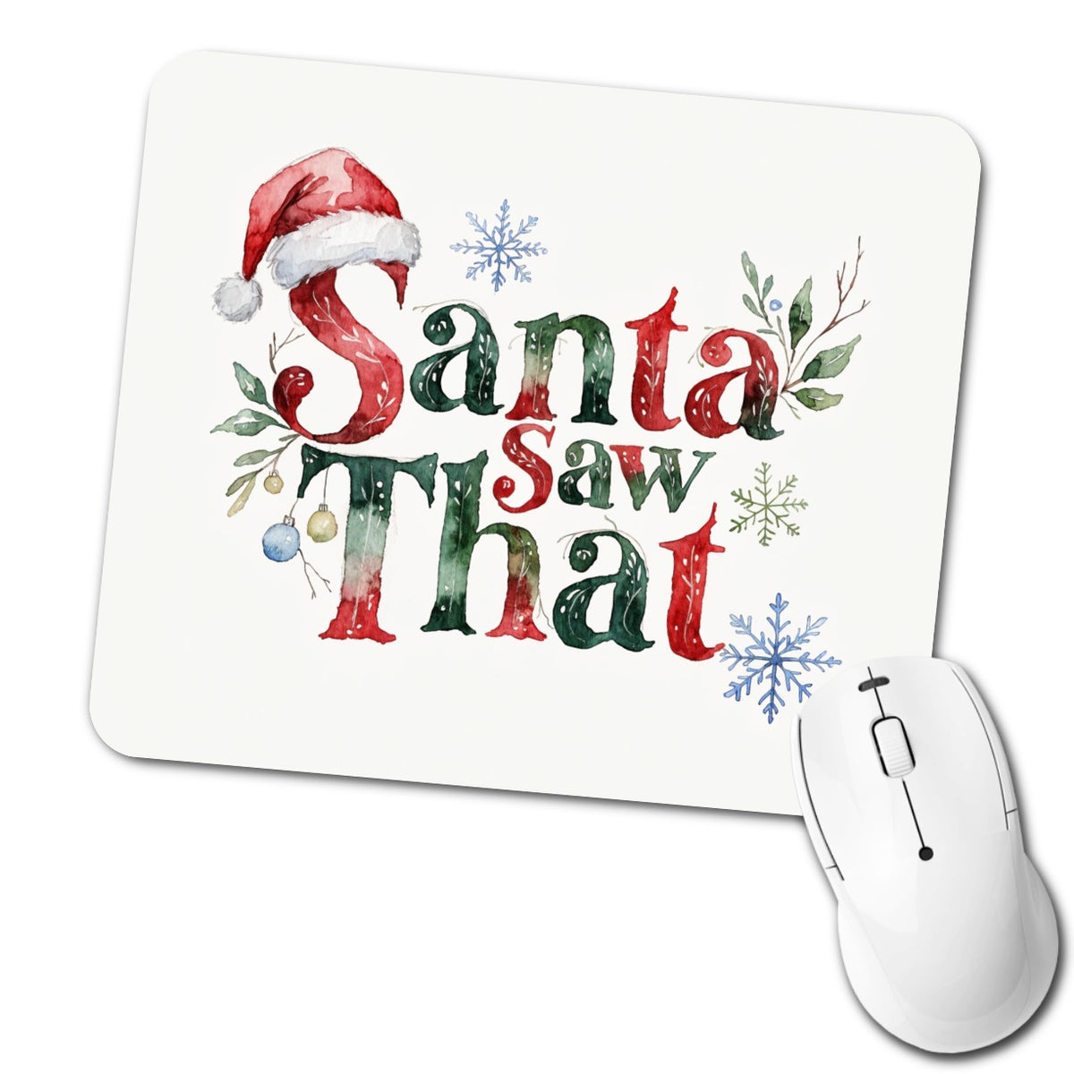 Santa Saw That Christmas Funny Low Profile Mouse Pad Mat