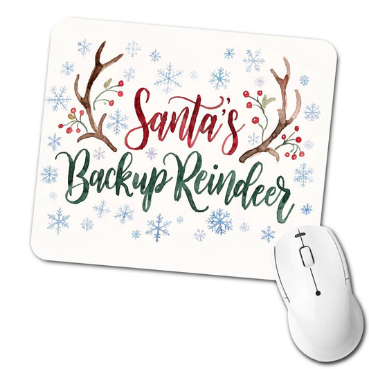 Santa's Backup Reindeer Christmas Funny Low Profile Mouse Pad Mat