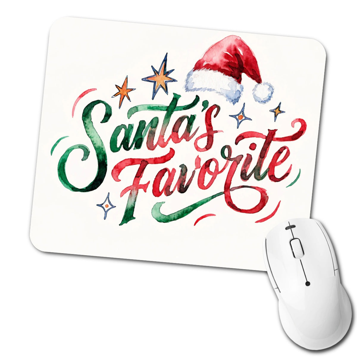 Santa's Favorite Christmas Funny Red Green Low Profile Mouse Pad Mat