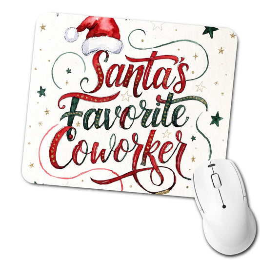 Santa's Favorite Coworker Christmas Low Profile Mouse Pad Mat