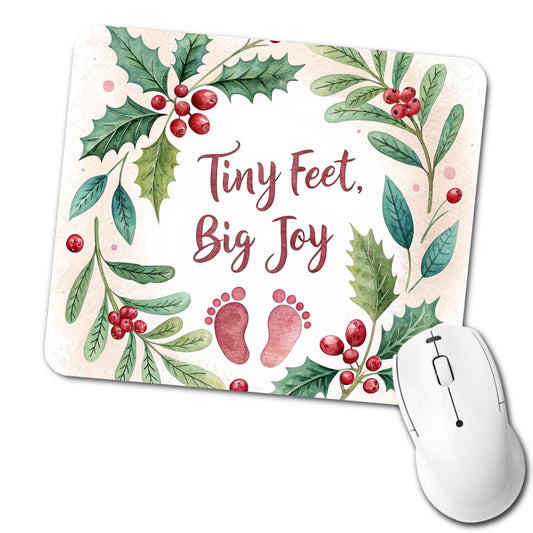 Tiny Feet Big Joy Baby Christmas Low Profile Mouse Pad Mat