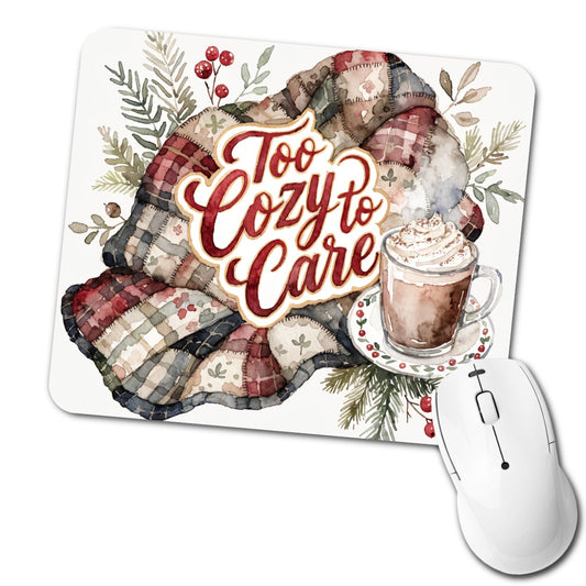 Too Cozy To Care Christmas Hot Cocoa Low Profile Mouse Pad Mat