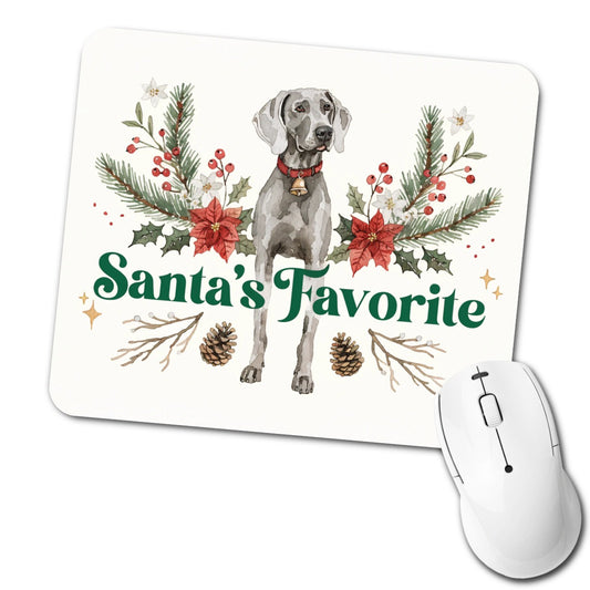 Weimaraner Dog Christmas Santa's Favorite Low Profile Mouse Pad Mat