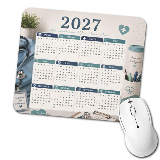 Nurse Doctor EMT Healthcare Office 2027 Calendar Low Profile Mouse Pad Mat