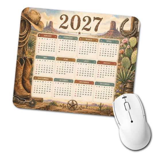 Western Rustic 2027 Calendar Low Profile Mouse Pad Mat