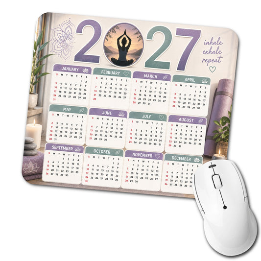 Zen Yoga 2027 Calendar Low Profile Mouse Pad Mat