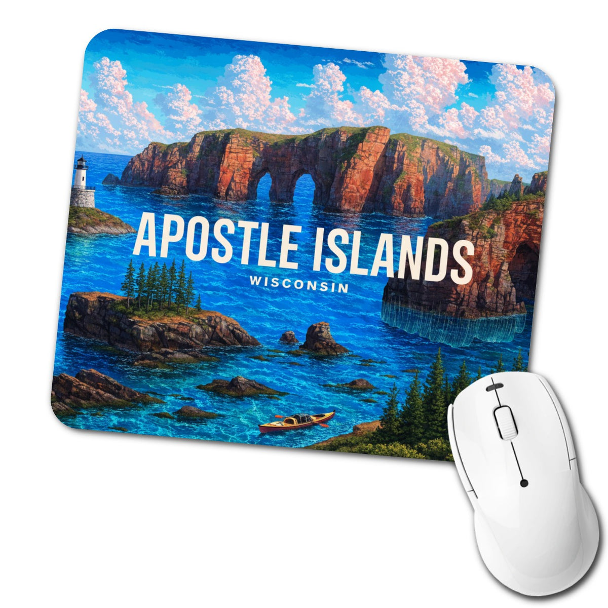 Apostle Islands Wisconsin Travel Low Profile Mouse Pad Mat